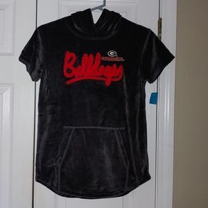 Georgia Bulldogs gray pullover sweatshirt hoodie  Sz M (10/12) NWT